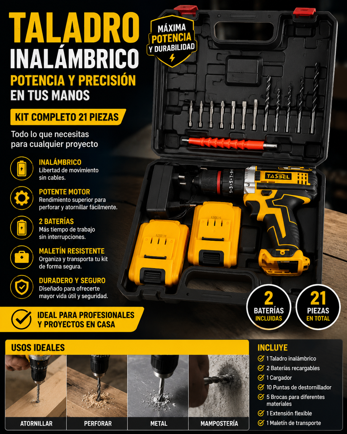 Taladro Inalámbrico Profesional: Más Potencia Más Libertad