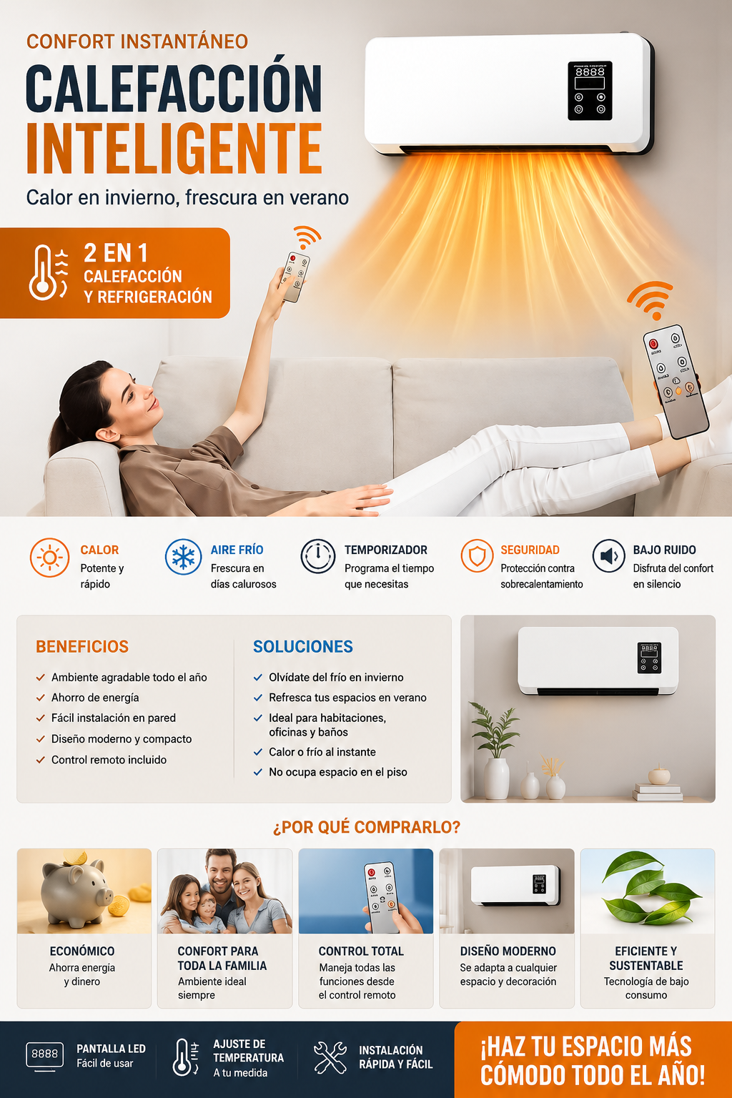 🏠 Confort Total Todo el Año: Calefacción y Ventilación en un Solo Equipo